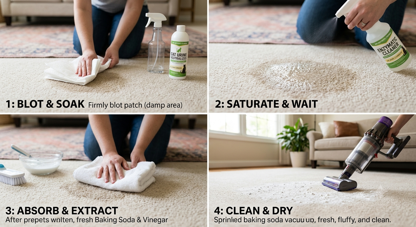 How to Clean Cat Pee Smell Out of Carpet Completely